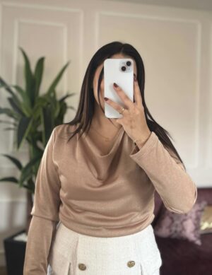 Degaje yaka simli bluz