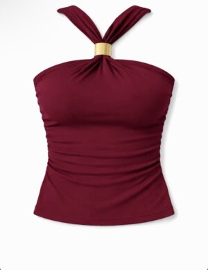 Gold halka detaylı bluz